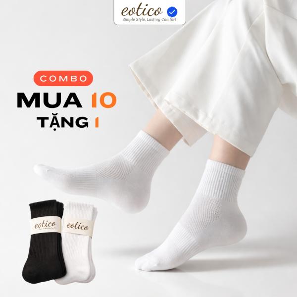 [SET 10 ĐÔI + TẶNG 1] Tất Vớ Nam Nữ Trơn Thế Thao Unisex Cổ Cao, Cổ Trung, Cổ Thấp LT001