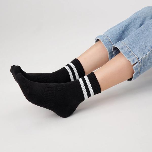 [SET 10 ĐÔI + TẶNG 1] Tất Vớ Nam Nữ 2 Sọc Trắng Đen Thế Thao Unisex Cổ Cao, Cổ Trung, Cổ Thấp LT002